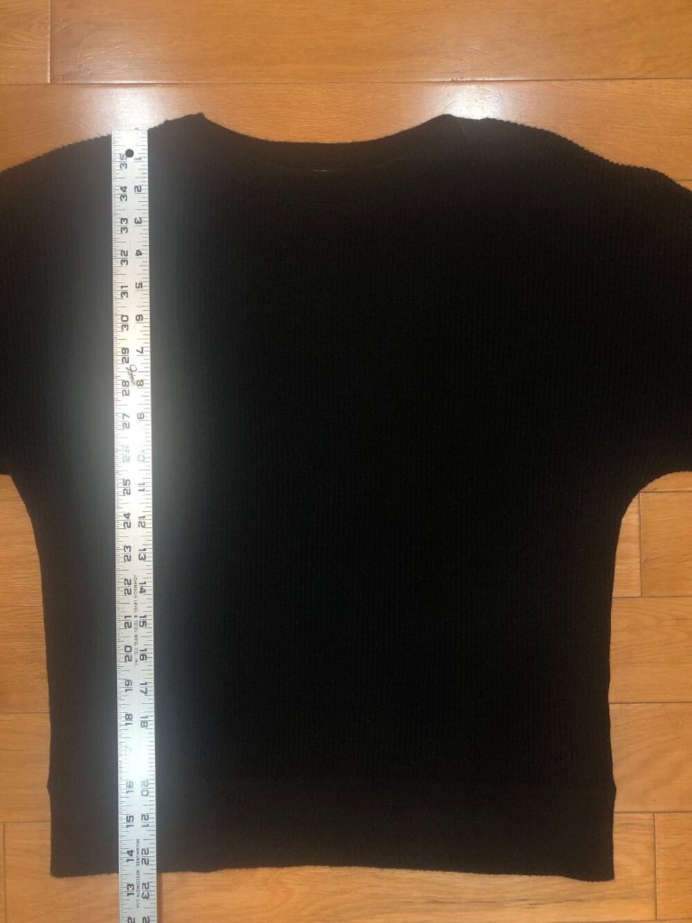 Kinross 100% Cashmere Black Puff Short Sleeve Crew Neck Knit Sweater Size M - Picture 8 of 9